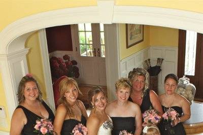 Bride with her bridesmaids and flower girls