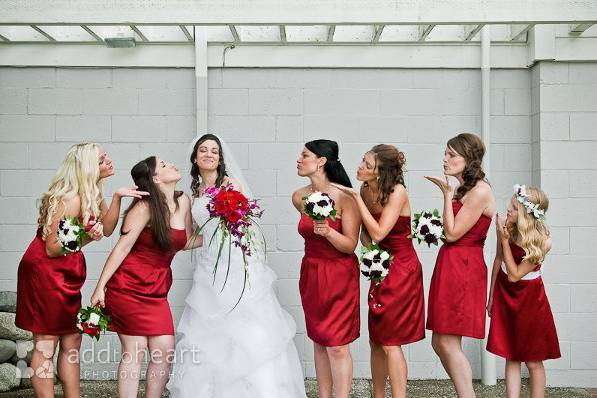 Bride and bridesmaids