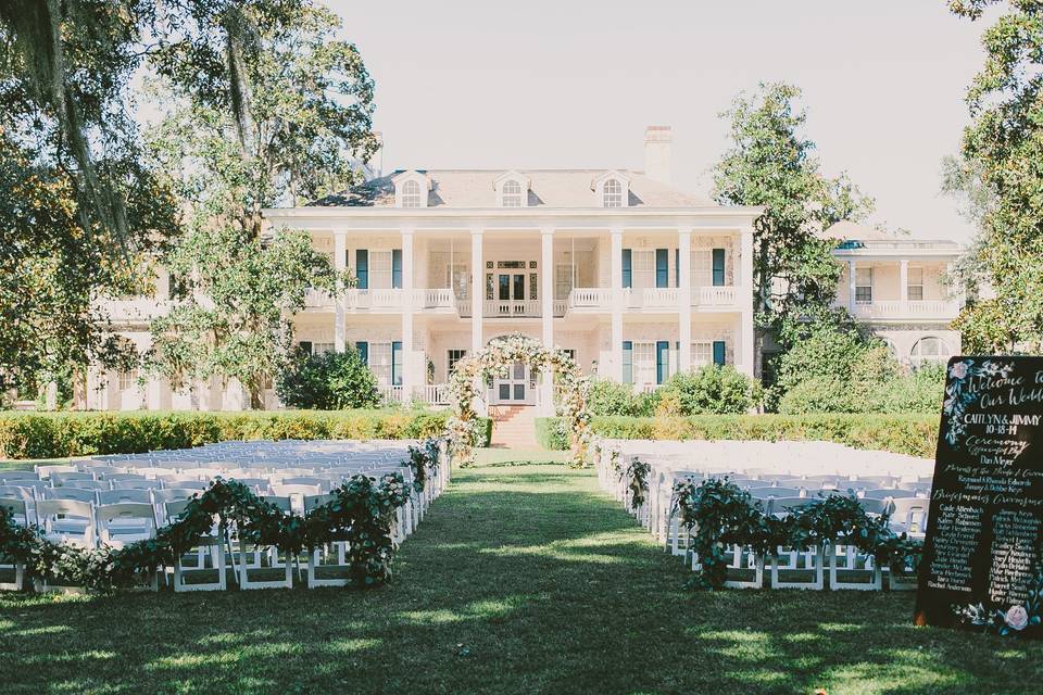 Front lawn of the main house