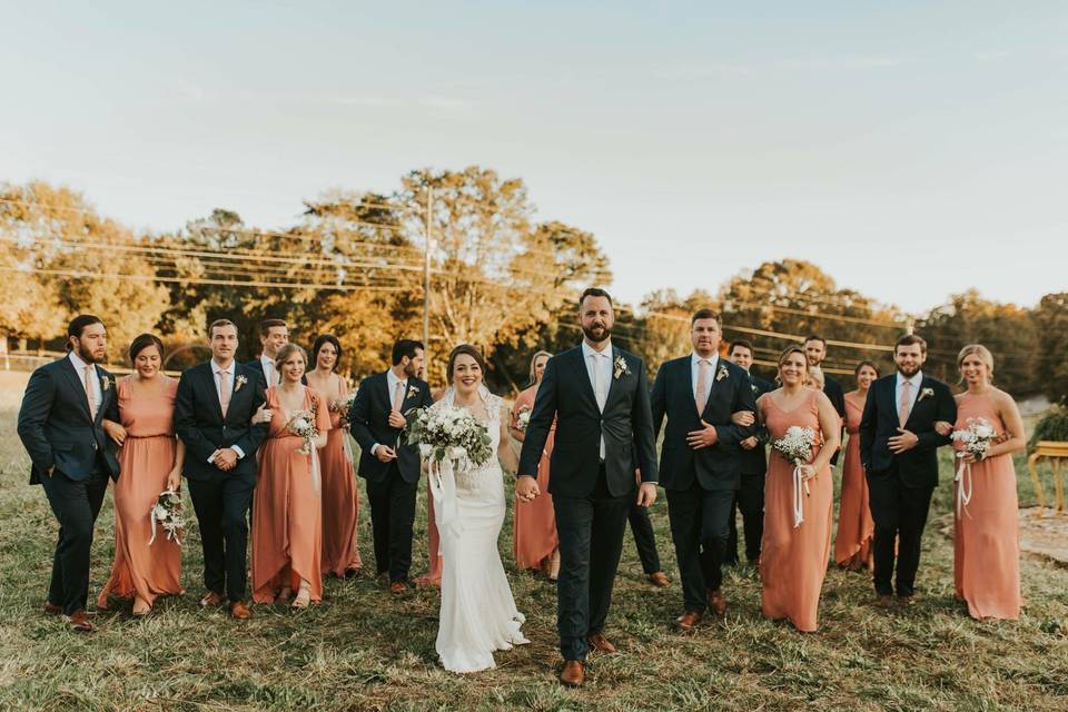 Navy and orange wedding colors