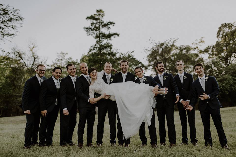 Navy groomsmen suits