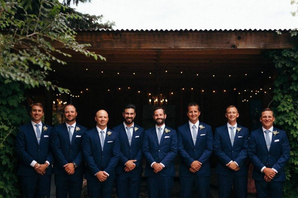 Brilliant blue wedding suits