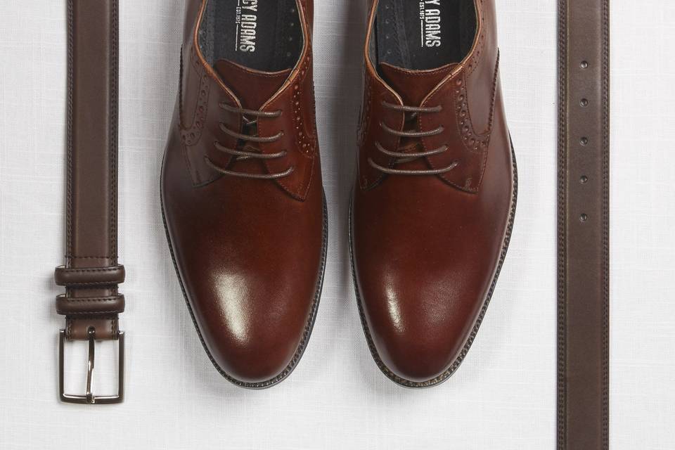 Graham cognac shoe and leather belt