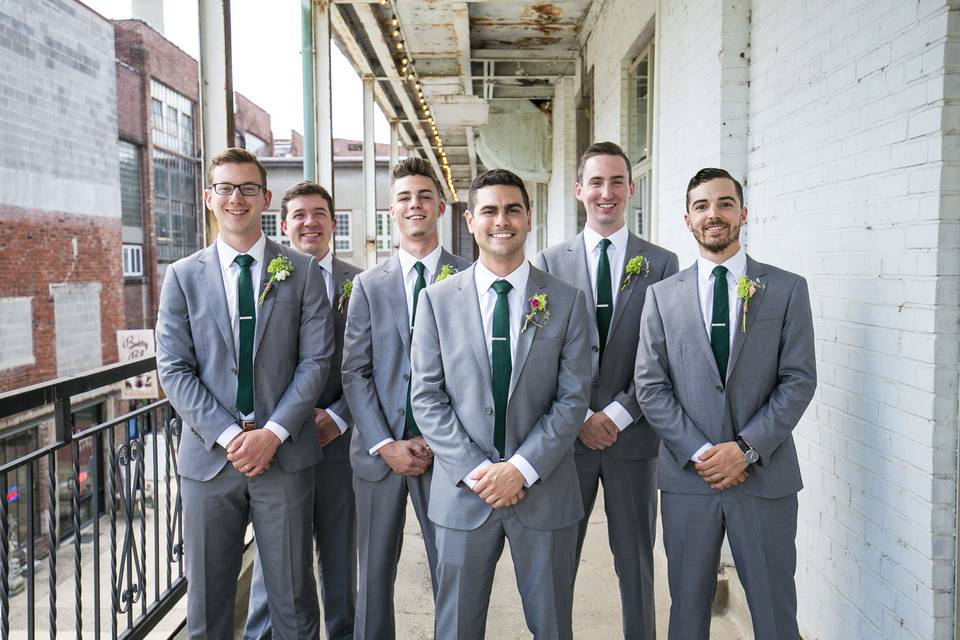 Gray groomsmen suits