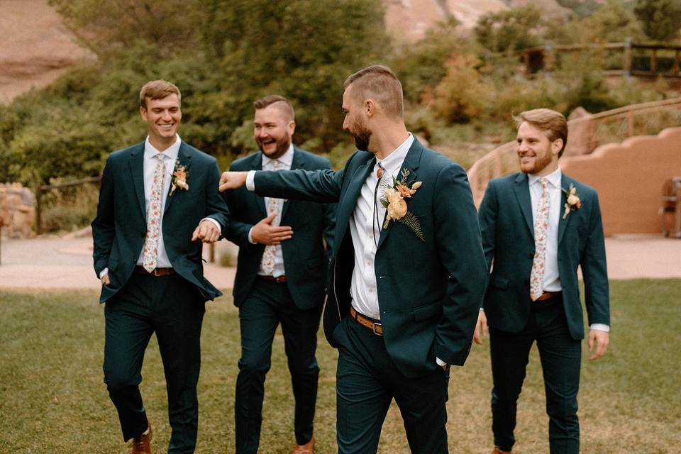 Teal wedding suits