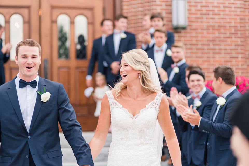 Classic navy blue wedding suit