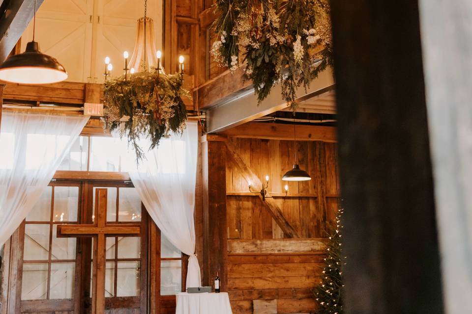 Indoor Ceremony at The Barn