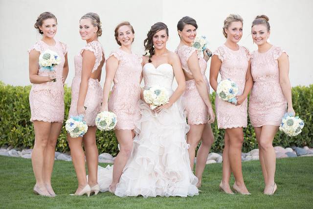 Bride and bridesmaids