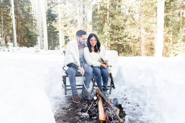 Campfire Engagement Photos