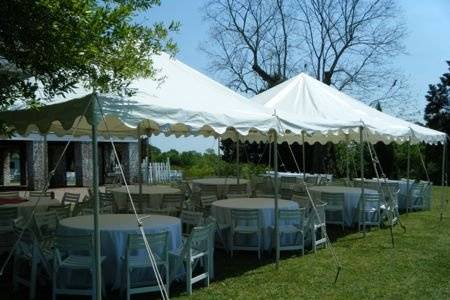 20 x 40 canopy with tables & chairs