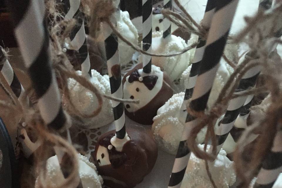Cheesecake Pops and Cake Pops  - Tuxedo and Wedding Dress