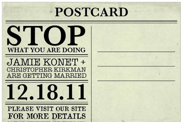 Antique Telegram Save the Date Postcard