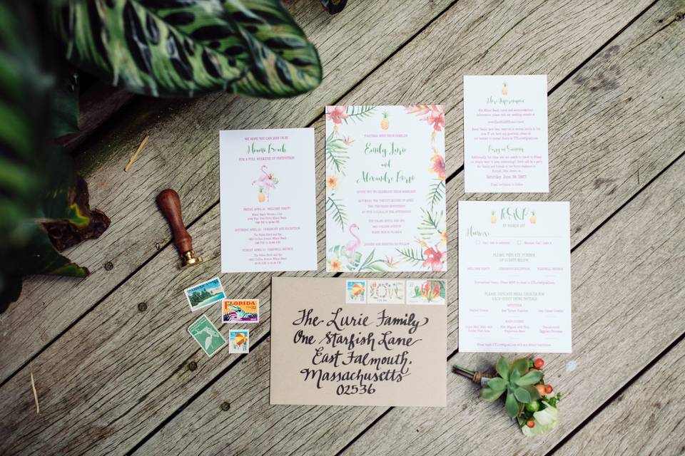 Miami Wedding Invitation