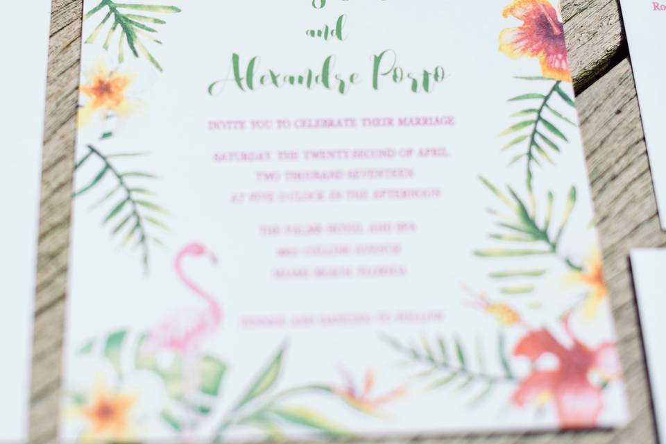 Miami Wedding Invitation