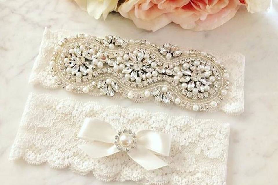 Crystal Rhinestone Wedding Garter Set$32