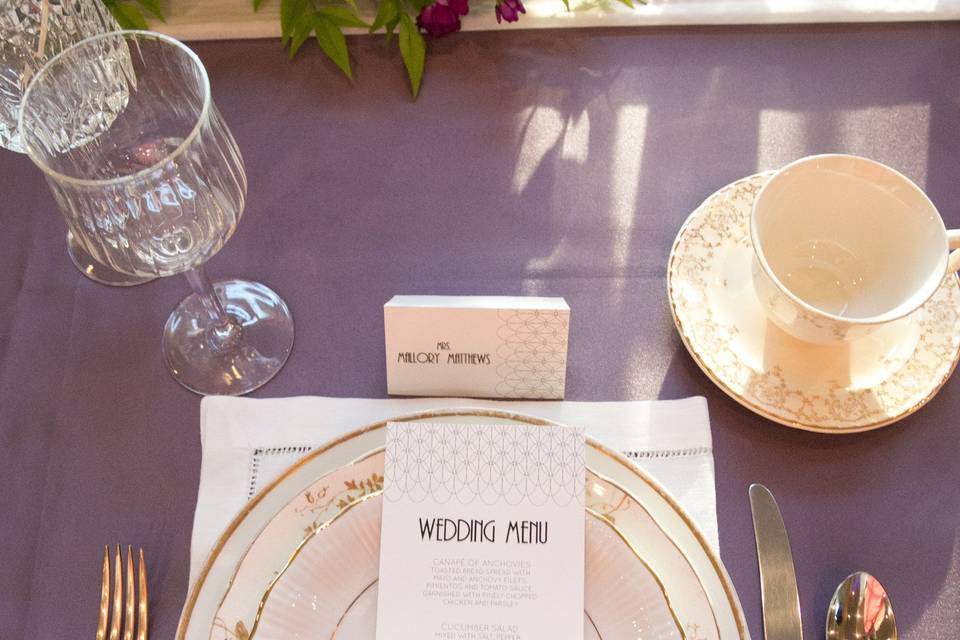 Wedding menu