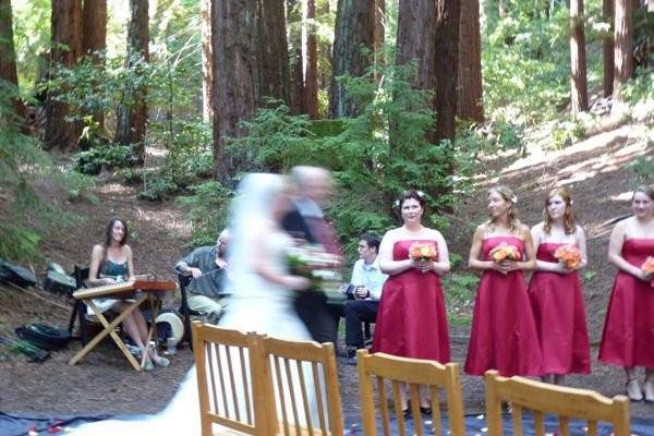 The Crooked Road Ceili Band plays Celtic music for the processional at the Quaker Center, Ben Lomond, CA.