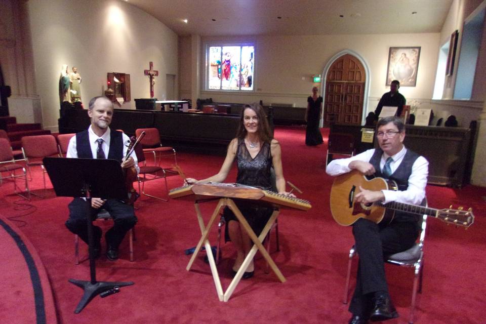 The Crooked Road Céilí Band performed the processional, recessional, and the cocktail and reception for this formal wedding at several venues in San Francisco, CA in October 2014.