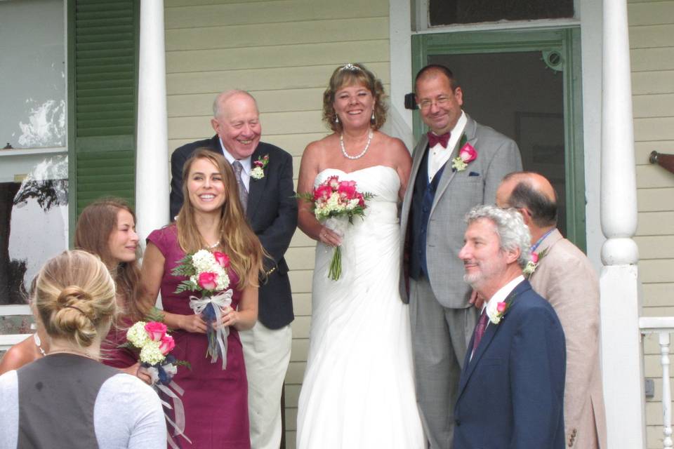 Couple with their guests