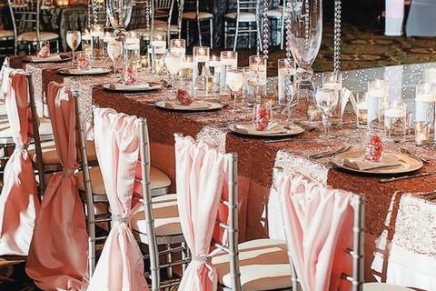 Delicate pink-themed reception