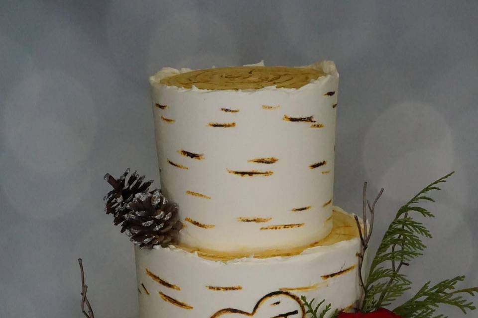 Red birch tree cake