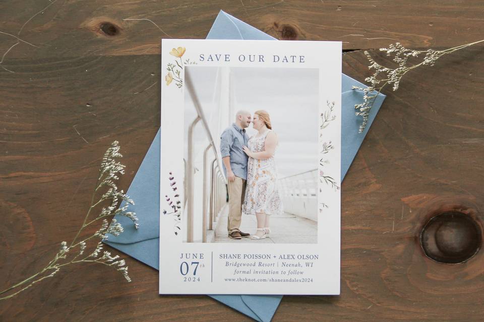 Wild Flowers Save the Date