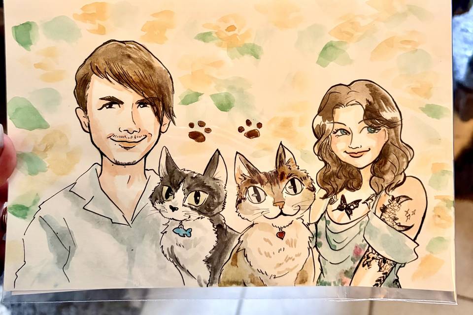 Watercolor caricature