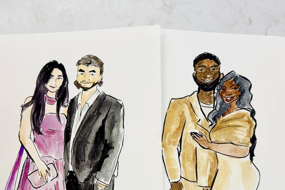 Watercolor fashion portrait