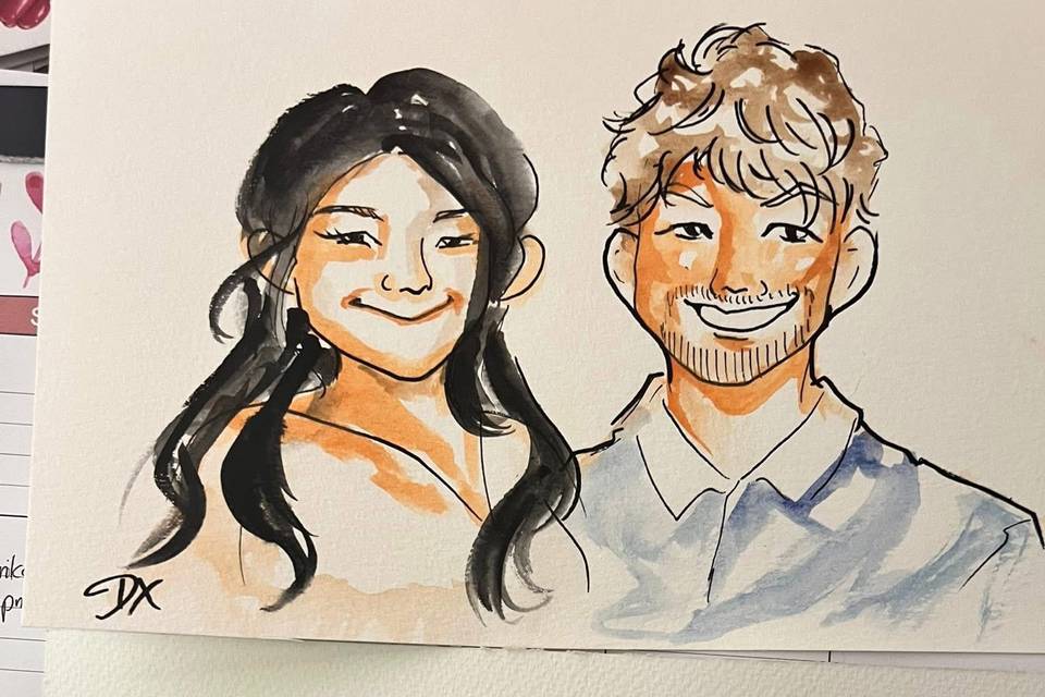 Watercolor guest portraits