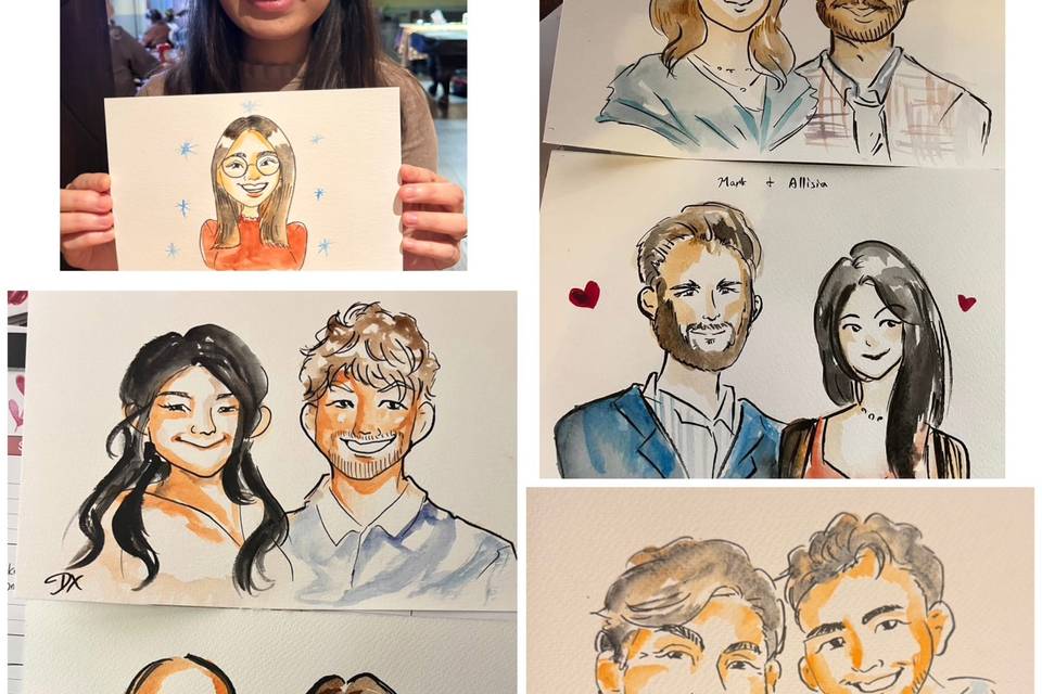 Watercolor Face Portraits