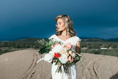 Bride holding her bouquet