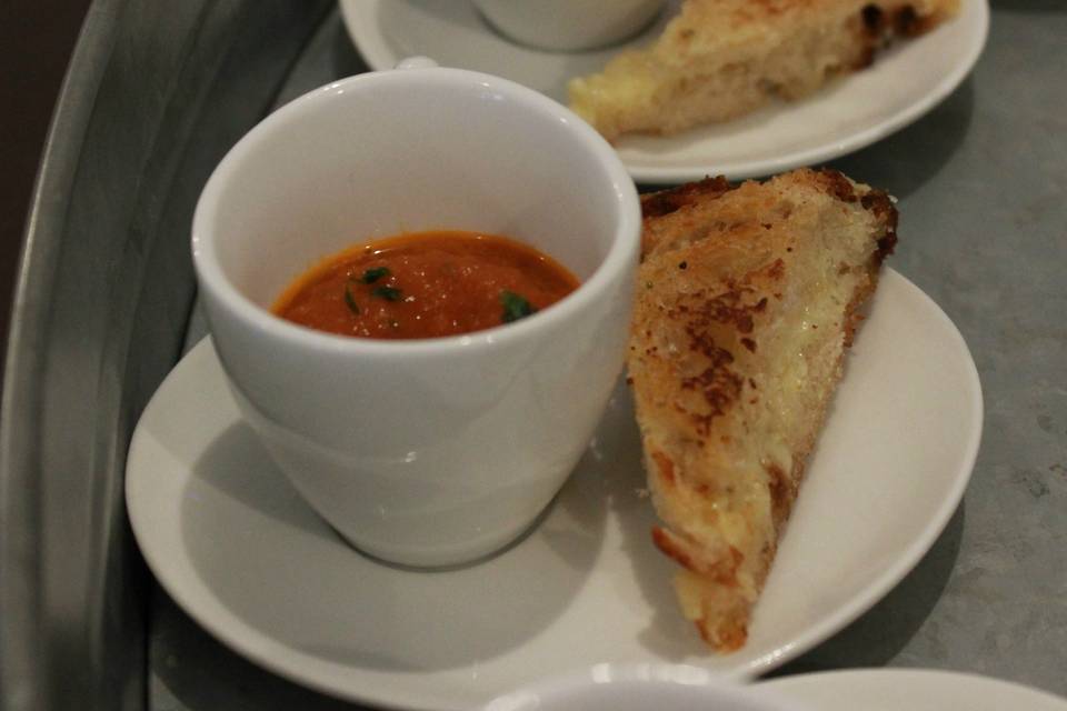 Tomato soup grilled cheese