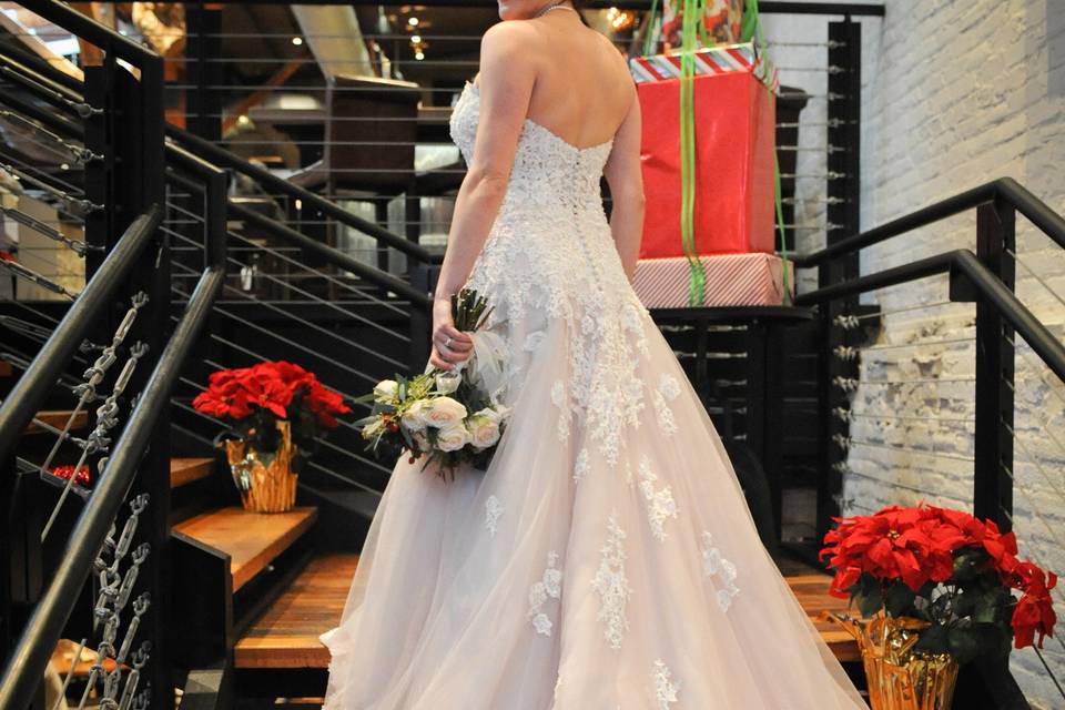 Bride in her wedding gown