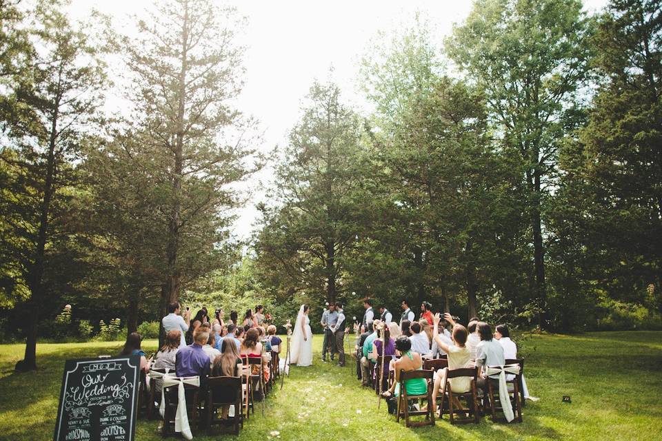 Outdoor wedding ceremony