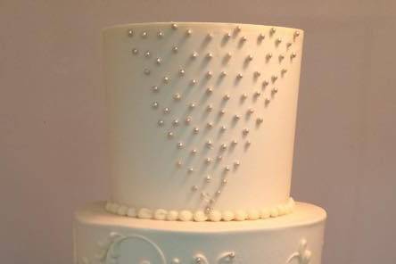 White patterned cake