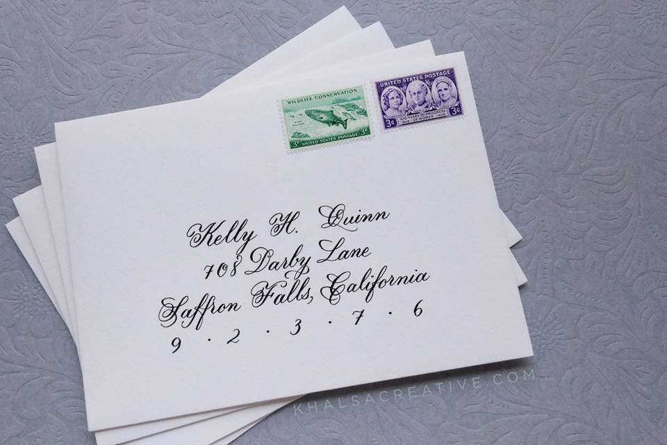 Ornate Style Calligraphy Envelope Addressing