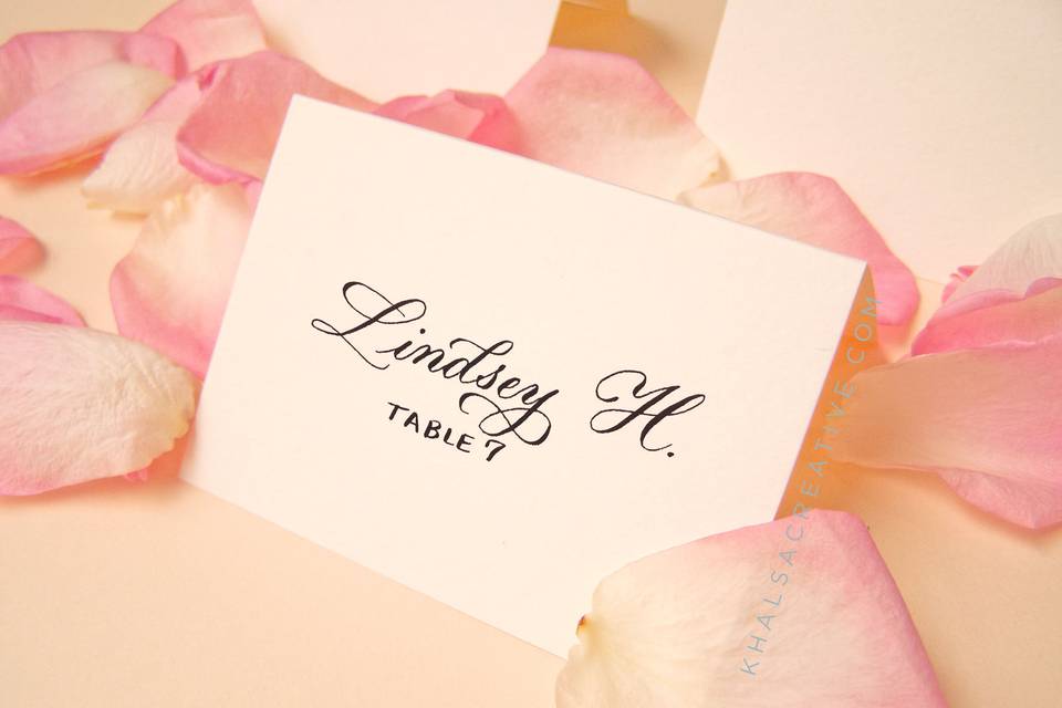 Custom Calligraphy Place Cards