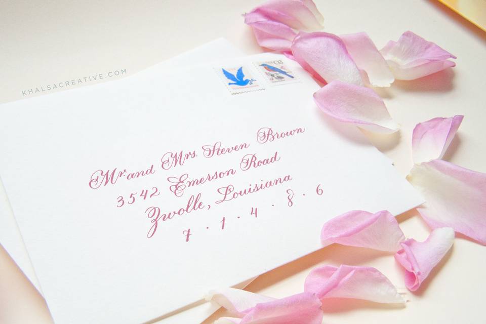 Ornate Style Calligraphy Envelope Addressing