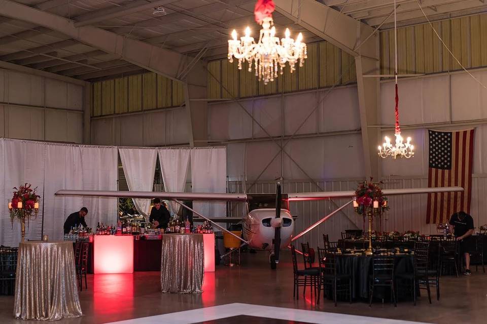 Wedding reception setup