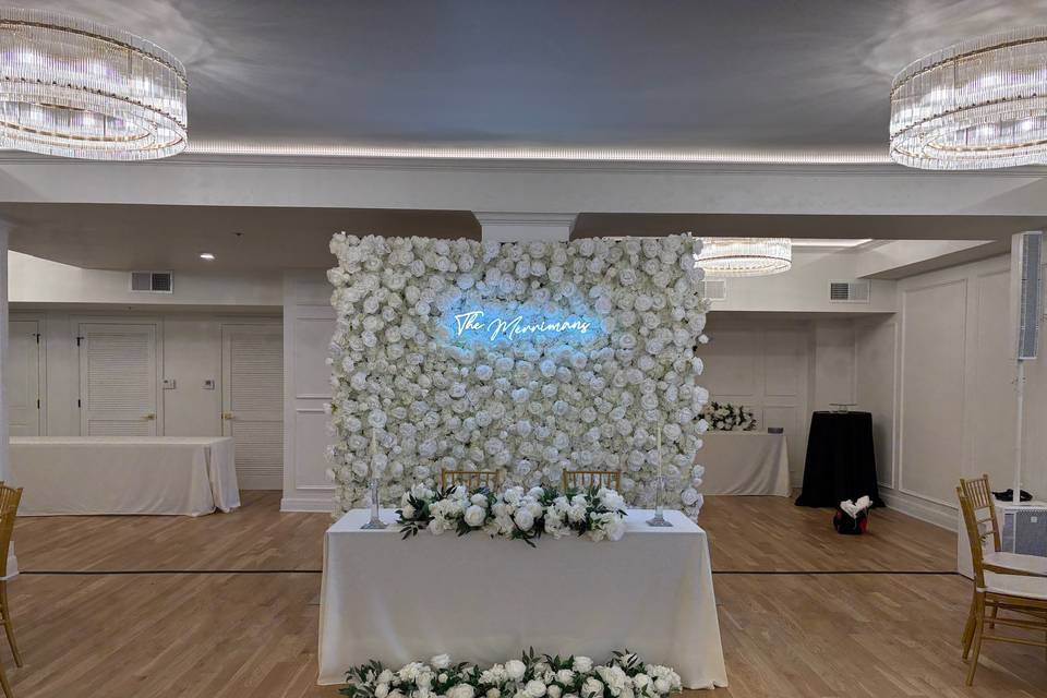 White Wall Sweetheart table