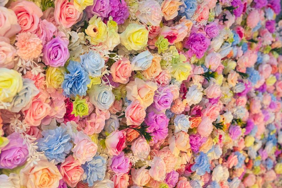 Spring fling flower wall