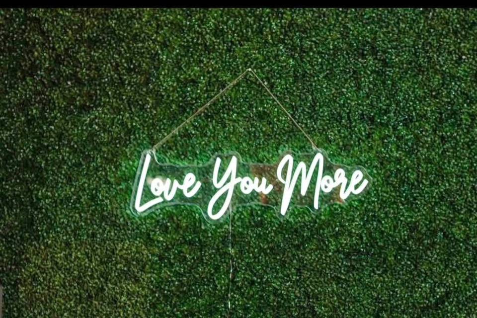 Love you more neon sign