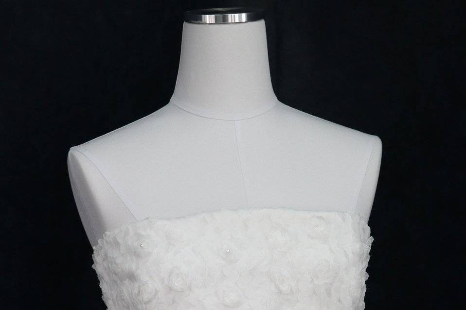 3D flower short dress
