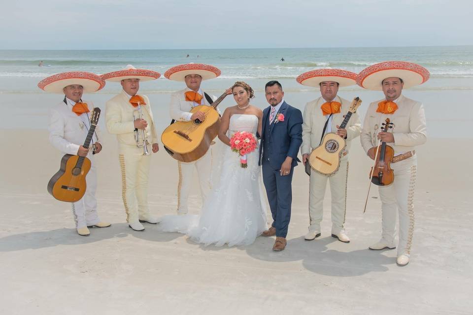 Mariachis at Beach Wedding