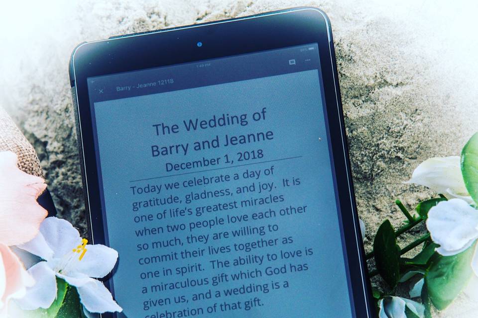 Vows on Tablet