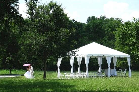 20' x 20' frame tent at White Rock Lake