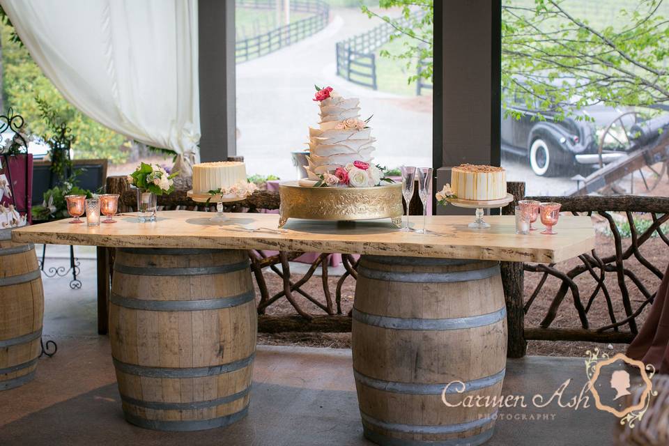 Wedding cake display