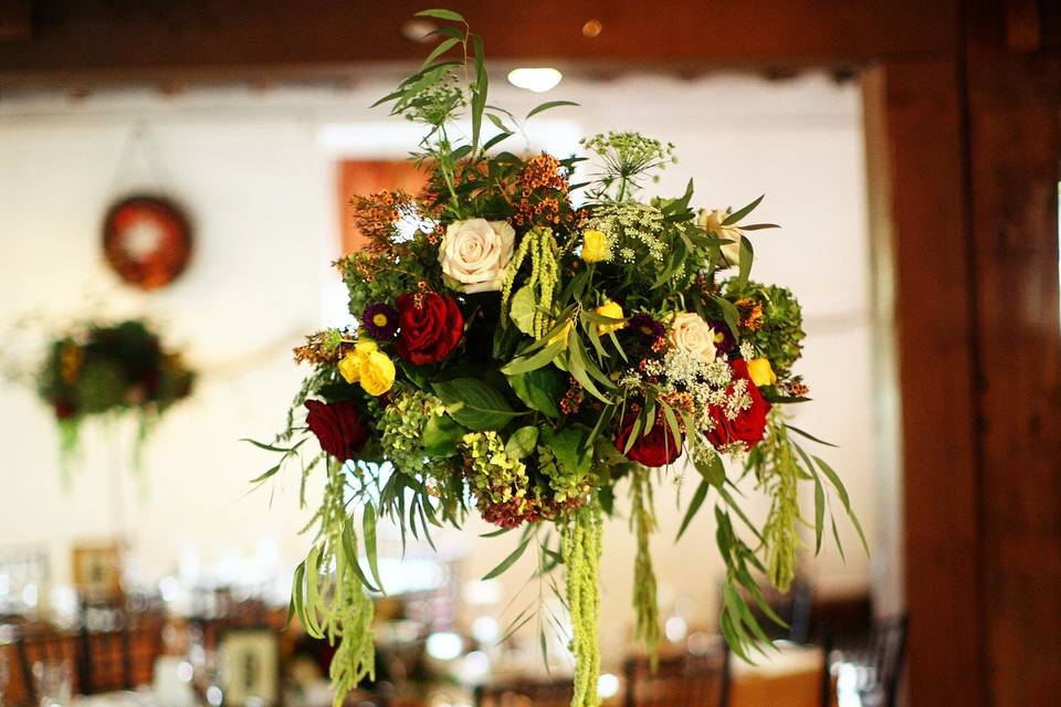 Table setup with centerpiece