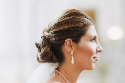 Profile shot of the bride