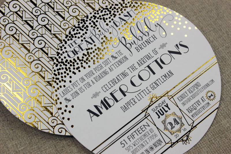 Great Baby Bash! Foil gold elements make this little lovely sparkle!